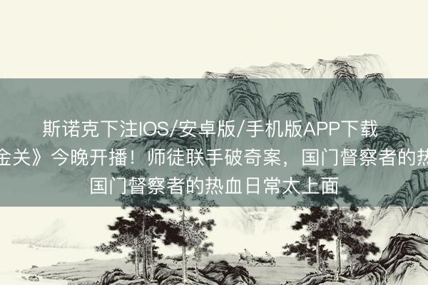 斯诺克下注IOS/安卓版/手机版APP下载 海关旅检剧《金关》今晚开播！师徒联手破奇案，国门督察者的热血日常太上面