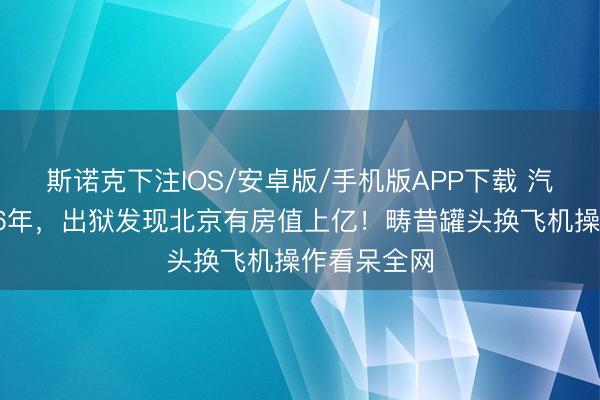 斯诺克下注IOS/安卓版/手机版APP下载 汽锅工下狱16年，出狱发现北京有房值上亿！畴昔罐头换飞机操作看呆全网