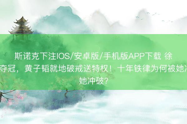 斯诺克下注IOS/安卓版/手机版APP下载 徐艺洋夺冠，黄子韬就地破戒送特权！十年铁律为何被她冲破？