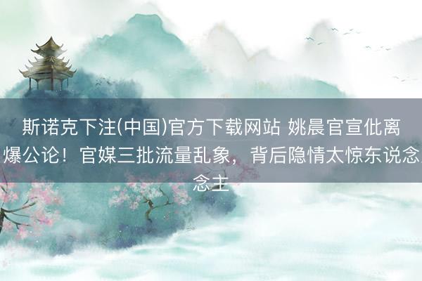 斯诺克下注(中国)官方下载网站 姚晨官宣仳离引爆公论!官媒三批流量乱象,背后隐情太惊东说念主