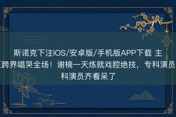 斯诺克下注IOS/安卓版/手机版APP下载 主合手女王跨界唱哭全场！谢楠一天炼就戏腔绝技，专科演员齐看呆了