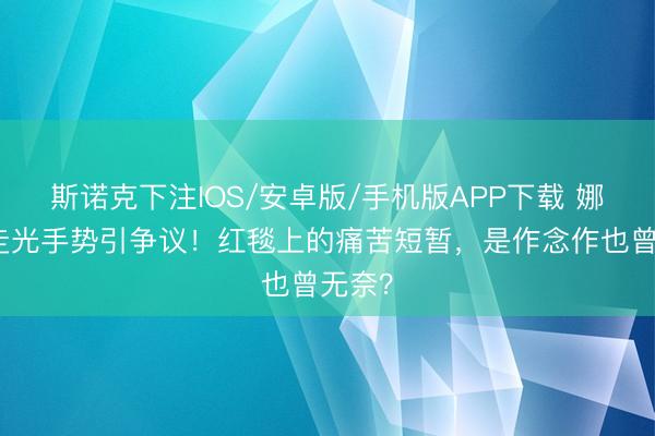 斯诺克下注IOS/安卓版/手机版APP下载 娜扎防走光手势引争议！红毯上的痛苦短暂，是作念作也曾无奈？