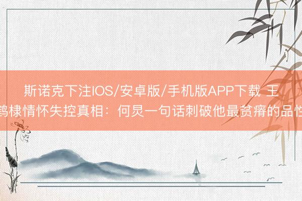 斯诺克下注IOS/安卓版/手机版APP下载 王鹤棣情怀失控真相：何炅一句话刺破他最贫瘠的品性