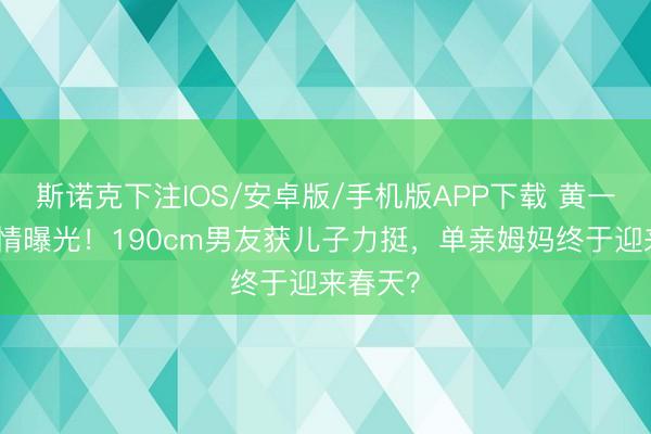 斯诺克下注IOS/安卓版/手机版APP下载 黄一鸣新恋情曝光！190cm男友获儿子力挺，单亲姆妈终于迎来春天？