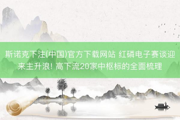 斯诺克下注(中国)官方下载网站 红磷电子赛谈迎来主升浪! 高下流20家中枢标的全面梳理